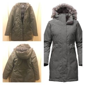North Face Arctic Parka Jacket Heather Grey Small