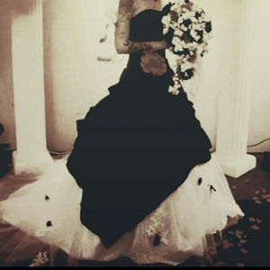 Black and white wedding dress