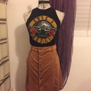 Faux Suede Brown Skirt