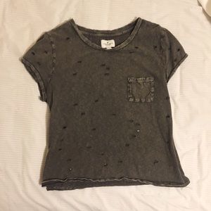 Distressed army green AEO T-shirt