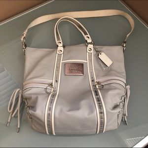 Authentic Large Coach Gray Poppy Tote Bag