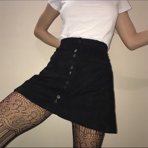 Zara Suede Button Skirt