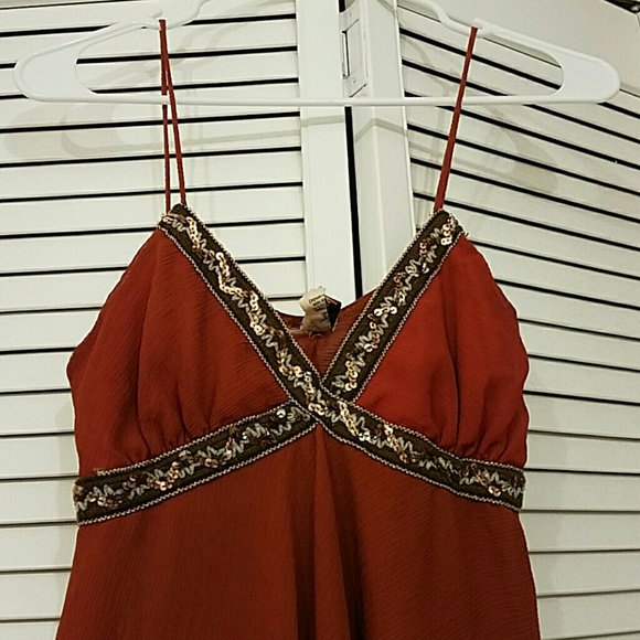 Rust Orange handkerchief hem cami - Picture 2 of 3