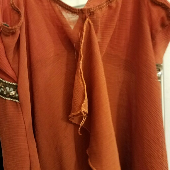 Rust Orange handkerchief hem cami - Picture 3 of 3