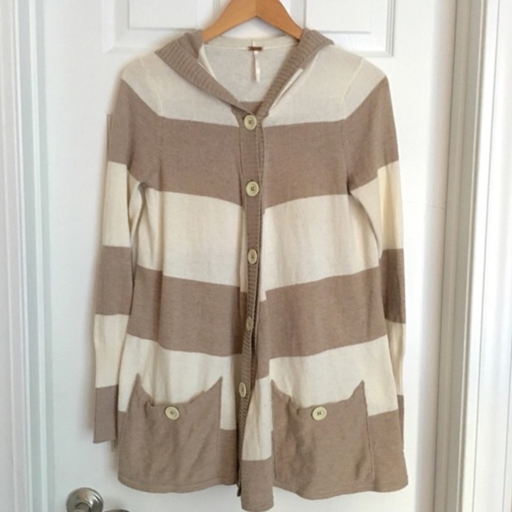 {Free People} Beachy Striped Hoodie