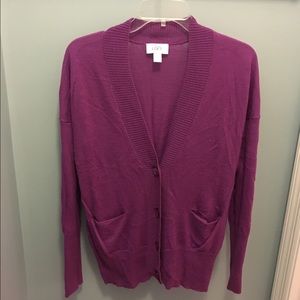 LOFT purple cardigan sweater - size L