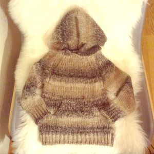 Zara boys striped wool blend knit hoodie 4/5