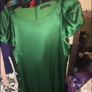 Banana republic green silk dress