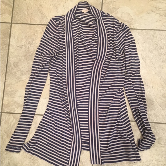 J Crew dark blue and white stripe sweater