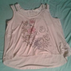 Delias Flower Skull high low crop top