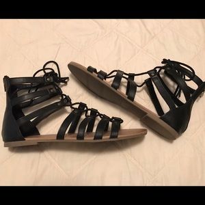 Black gladiator sandals