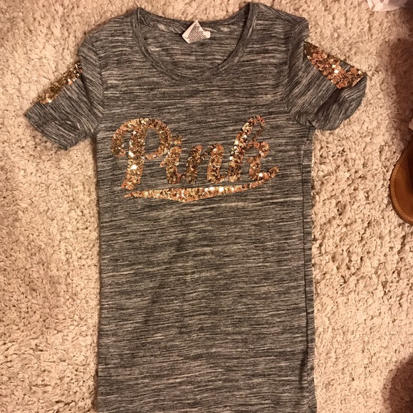 Vs Pink sequin tee