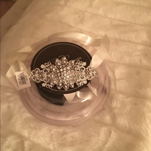David\'s bridal wedding bling head ribbon