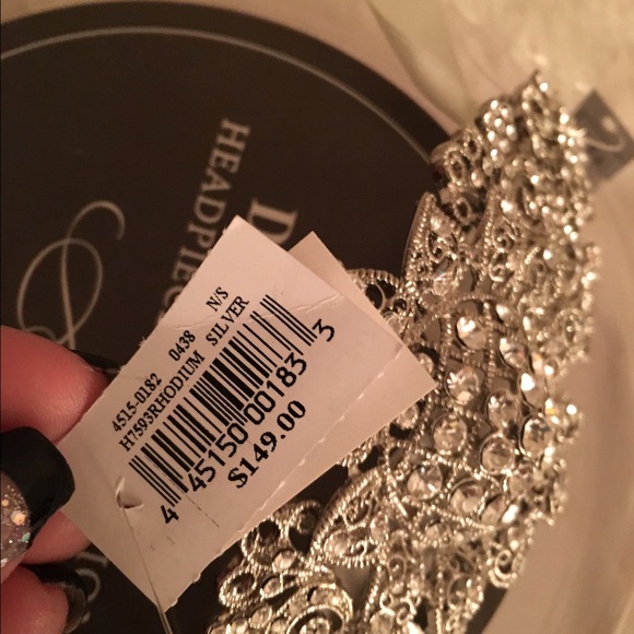 David\'s bridal wedding bling head ribbon