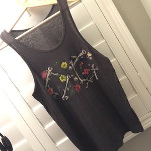 CUTE OBEY Tank! Vintage Floral Design