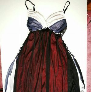 LIKE NEW Sexy Mesh Black and Red Dress