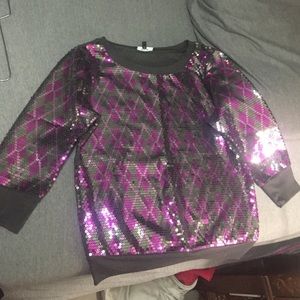 Express sequins 3/4 sleeve sweater