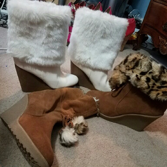 GENUINE LEATHER FUZZY BOOTS