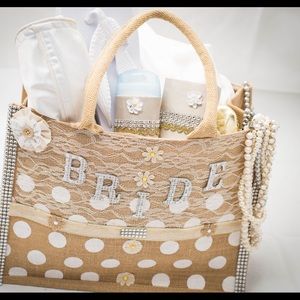 Burlap bridal bag