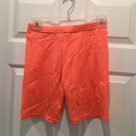 Orange Spandex Biker Shorts - Picture 1 of 2
