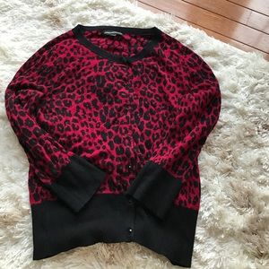 Red and Black Express Design Studio Cardigan