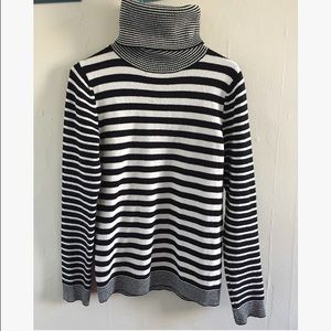 Black and white turtleneck