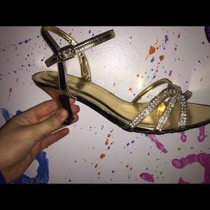 Gold prom shoes