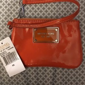 Michael Kors Jet Set Tangerine Small Wristlet NWT