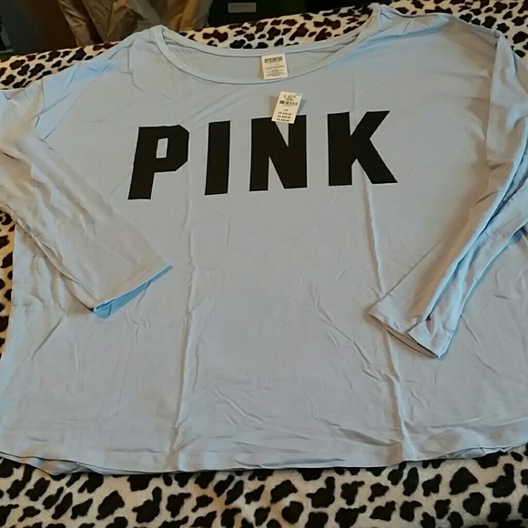 PINK Long Sleeve Tee!!! Black Graphic!