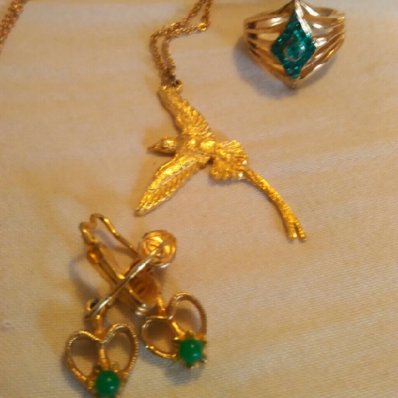 Ring necklace and earring set - Picture 2 of 2