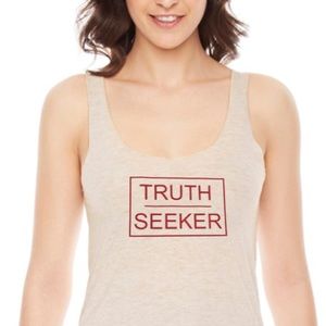 TRUTH SEEKER. Ultra soft racer back yoga tank.
