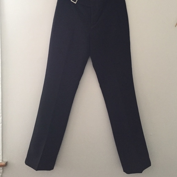 Classic black trousers with single front pleat