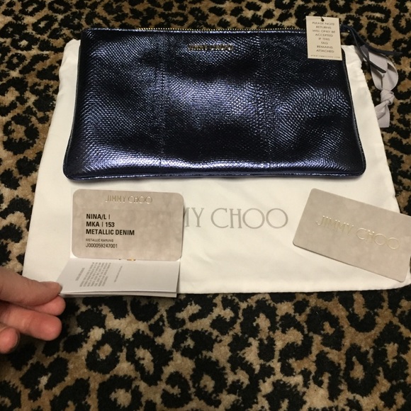 NWT Jimmy Choo Nina Clutch Large