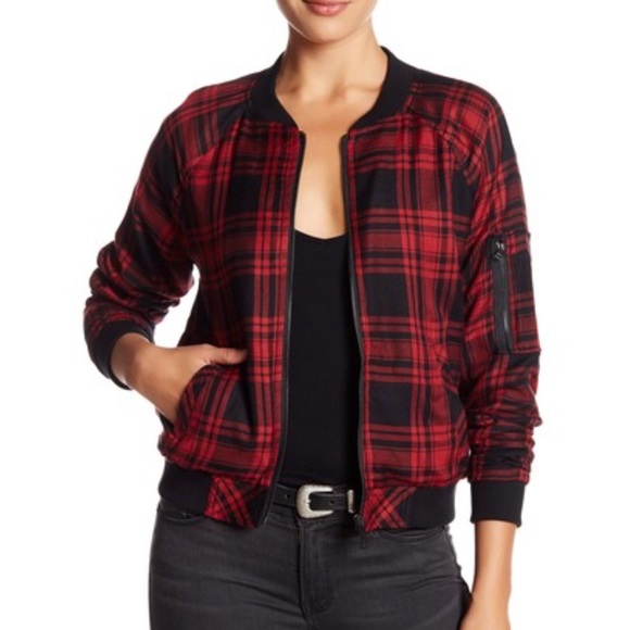 Sanctuary Dylan Plaid Bomber jacket M