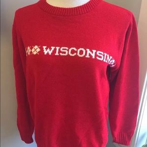 Vintage Wisconsin Badger Knit Sweater sz Medium