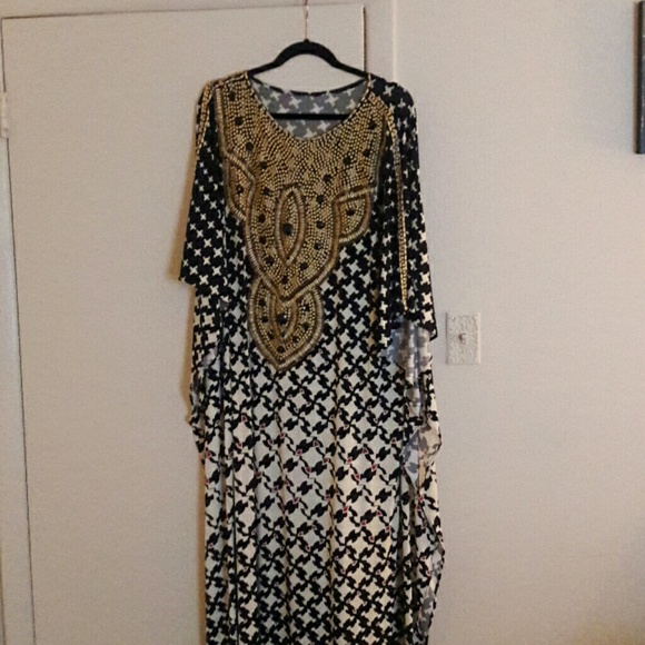 Handmade beaded African maxi-dress