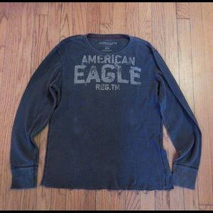 American Eagle Men's Blue Grey Thermal Sz M