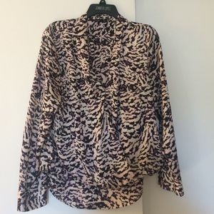 Fun pattern blouse purple pink white and black!