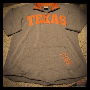 NWOT Pink Brand Texas Longhorns Halfzip Sweatshirt