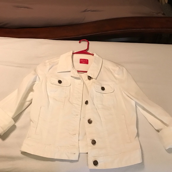 Small Elle white blue jean jacket