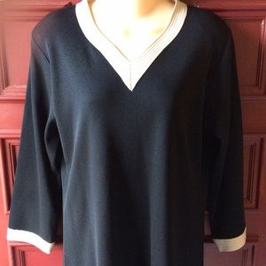 Exclusively Misook Black Taupe Sand Career Top M