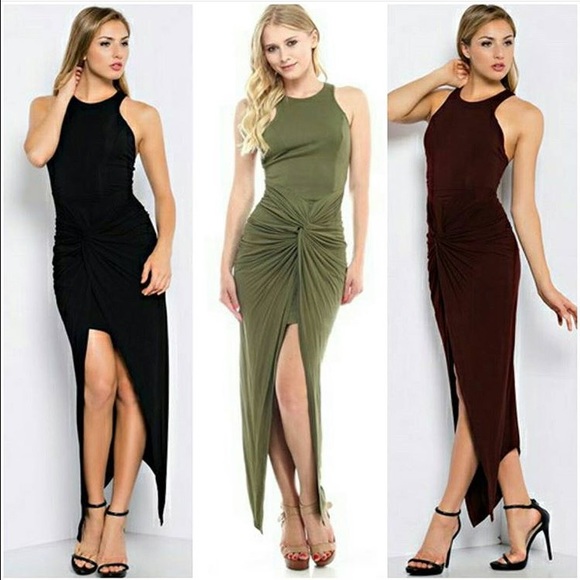 Hot & Delicious twist front dress in black