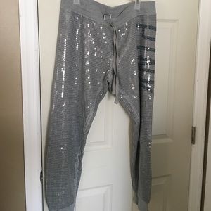 PINK sparkly sweat pants