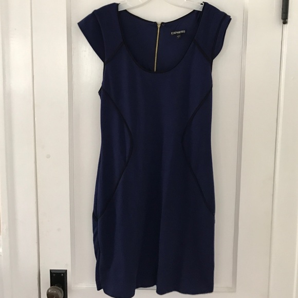 Express Navy/Black piped dress