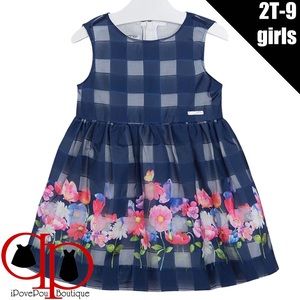 🚺👗Little Girl 2T-9 Floral Border Dress MAYORAL