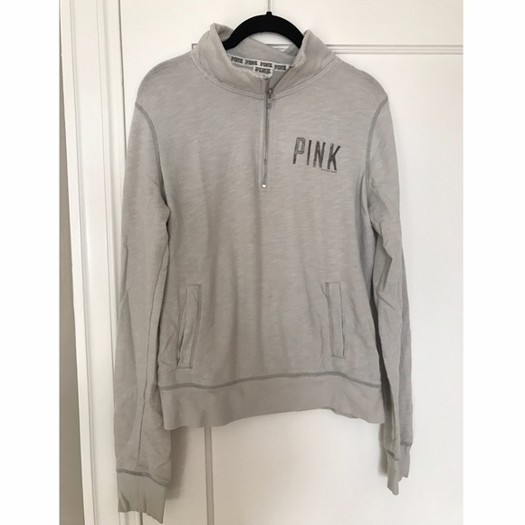 PINK Gray Quarter Zip