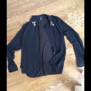 Perfect condition black button down blouse