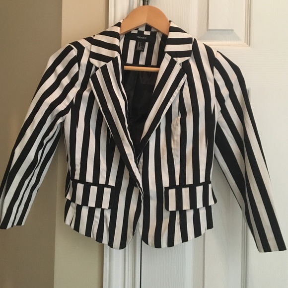Black and a White striped blazer