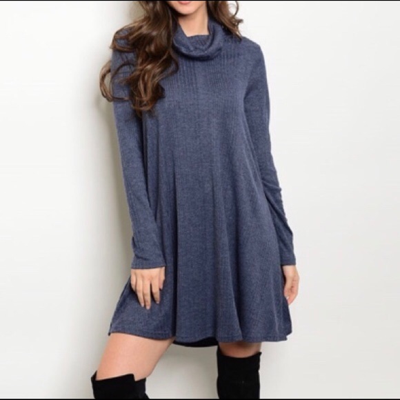 SOLD OUT! Long Sleeve Cowl Neck Dress - Picture 2 of 4