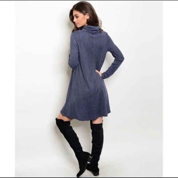 SOLD OUT! Long Sleeve Cowl Neck Dress - Picture 4 of 4